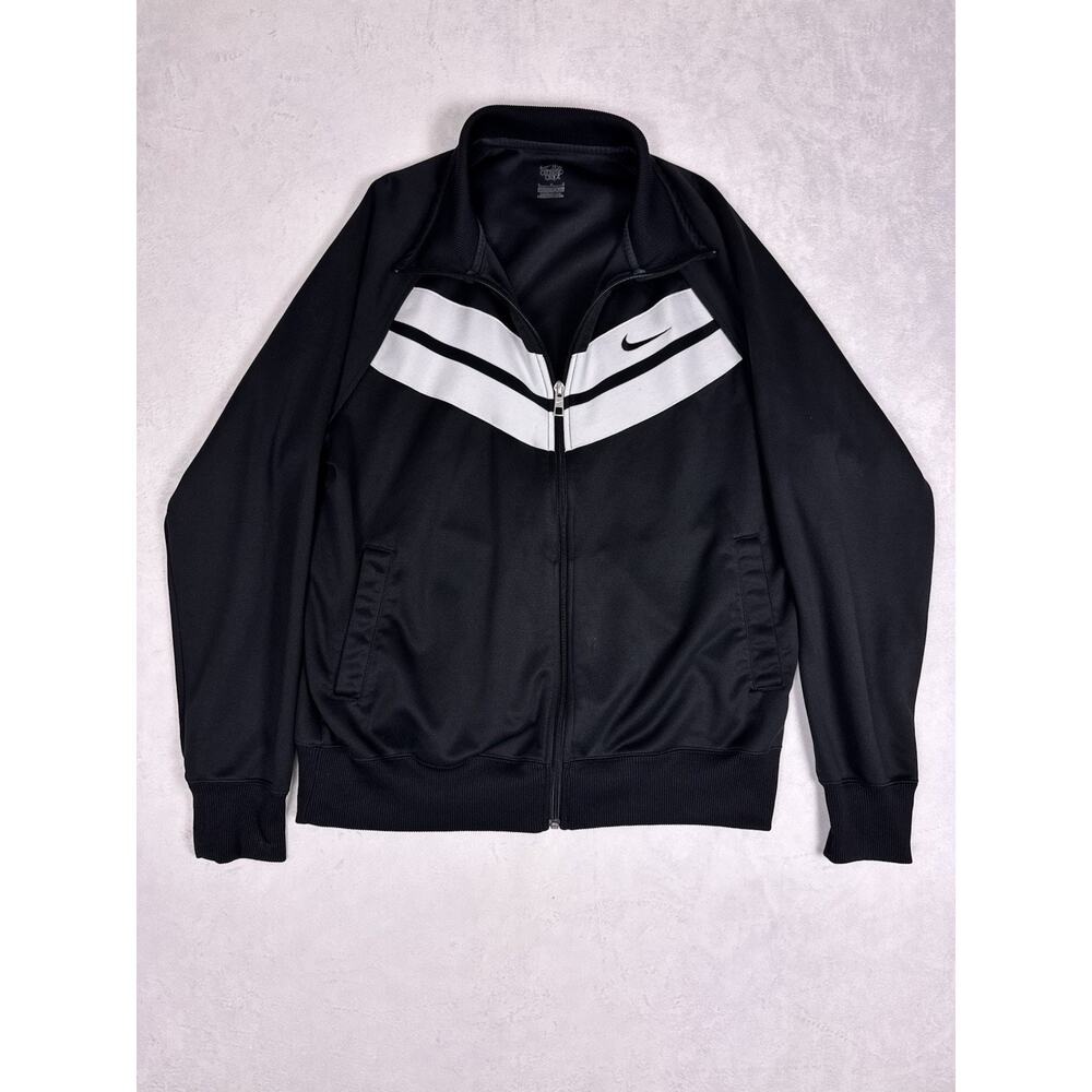 Men’s Nike Track Jacket Large Black Athletic Dept Full Zip Swoosh